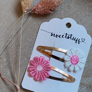 setje van 2 bloemen klik klak haarspeldjes