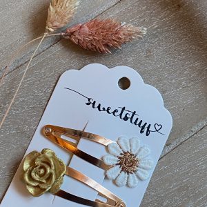 setje van twee bloemen haarspeldjes