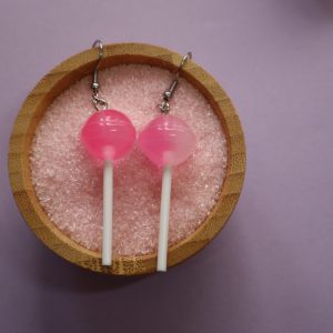 Roze lolly oorbellen